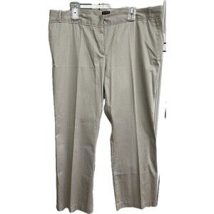 Attention Khaki Beige Women's Dress Pants Contemporary Fit Flat‎ Front Size 18